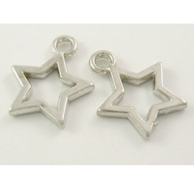 Металева підвіска "Зірочка" срібного кольору, 1 шт