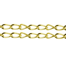 Металлическая цепочка золотого цвета, размеры звена 6х3 мм, 1 м