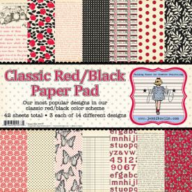 Набор бумаги для скрапбукинга 30х30 см Classic Red/Black 14 листов от Jenni Bowlin