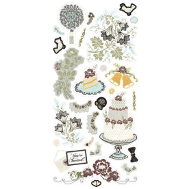 Лист с наклейками Wedding Themed Sticker Elements, BasicGrey