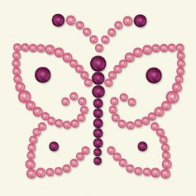 Метелик з напівперлин рожевого кольору Opaline,  BasicGrey