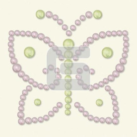 Метелик з напівперлин світло-бузкового кольору Opaline,  BasicGrey