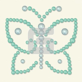 Метелик з напівперлин блакитного кольору Opaline, BasicGrey