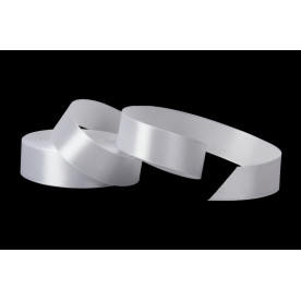 Атласная лента, рулон, #01, белый, 25 мм, 23 м