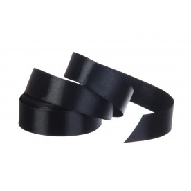 Стрічка атласна #39, чорний, 25 мм, 23 м
