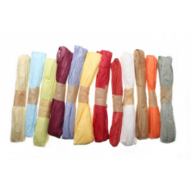 Рафія паперова тонка 12 кольорів, по 25 м в рулоні