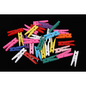 Набір дерев'яних прищіпок різнокольоровий, 30 мм, 10 од.