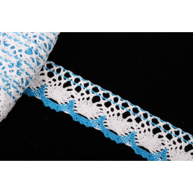 Хлопковое кружево, голубой, 4 см, 1 м