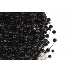 Жемчуг на нитке, чёрный, 1м х 4 мм