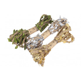 Бечевка с листочками, Cеребро, 10мм х 3м