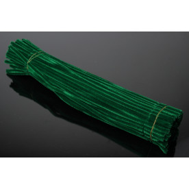 Синельний пухнастий дріт, темно-зелений, 30 см, 0,6 см