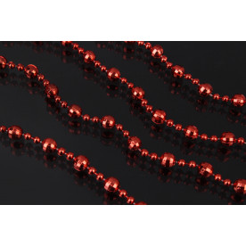 Намистини грановані, червоний, 8 мм, 4 мм, 10 м