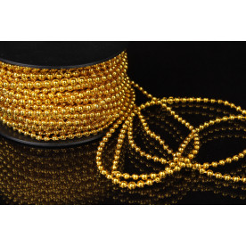 Перли на нитці, золото, 3 мм, 20 м