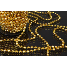 Жемчуг на нитке, золото, 6 мм, 10 м