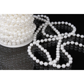 Жемчуг на нитке, белый, 6 мм, 10 м