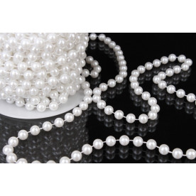 Жемчуг на нитке, белый, 8 мм, 10 м