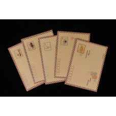 Набор поздравительных конвертов Почта винтаж, 17,5х12,5 см, 5 шт