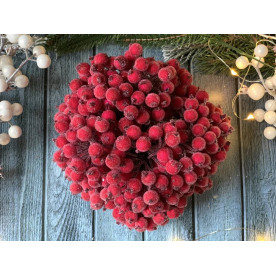 Цукрові ягідки калини, вишня, 1 гілочка 2 ягідки, 1см