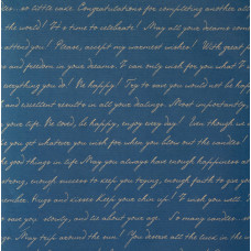Лист крафт бумаги с рисунком, Письмо на синем, 30х30см, Фабрика Декору