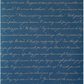 Лист крафт паперу з малюнком, Лист на синьому, 30х30см, Фабрика Декору