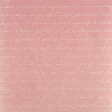 Лист крафт бумаги с рисунком, Письмо на розовом, 30х30см, Фабрика Декору