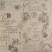 Лист крафт бумаги с рисунком, Винтажная открытка на сером, 30х30см, Фабрика Декору