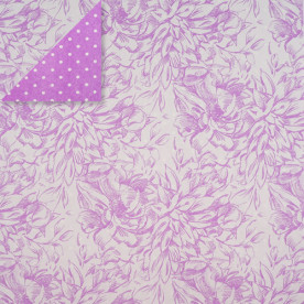 Лист крафт паперу з малюнком ,Горошок та хризантема, 30х30 см, 70 г/м2, Фабрика Декору