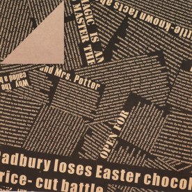 Лист крафт паперу з малюнком ,Газета на чорному, 30х30 см, 70 г/м2, Фабрика Декору