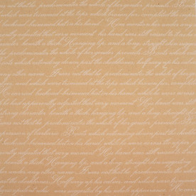 Лист крафт паперу з малюнком ,Писемність білим на крафті, 30х30 см, 70 г/м2, Фабрика Декору