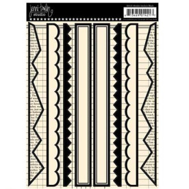 Лист наклеек для скрапбукинга Border Cardstock Sticker - Black, Jenni Bowlin