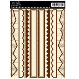 Лист наклейок для скрапбукінгу Border Cardstock Sticker - Brown від Jenni Bowlin