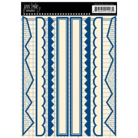 Лист наклеек для скрапбукинга Border Cardstock Sticker - Navy, Jenni Bowlin