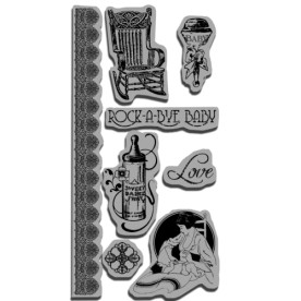 Набір гумових штампів Little Darlings 8 шт, Graphic 45