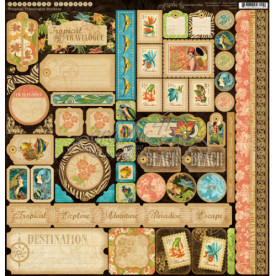 Набір наклейок Tropical Travelogue 30х30 см від Graphic 45