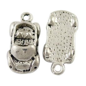 Металлическая подвеска "Машина" цвета античного серебра, 19х8 мм, 3 шт