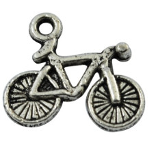 Металлическая подвеска "Велосипед" цвета античного серебра, 16х13 мм, 3 шт