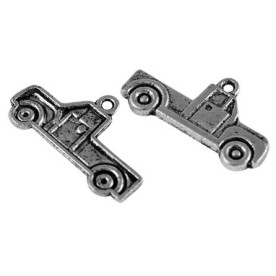 Металлическая подвеска "Пикап" цвета античного серебра, 26х15 мм, 1 шт