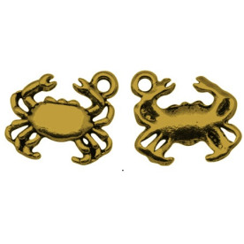 Металлическая подвеска "Крабик" цвета античного золота, 19х16 мм, 2 шт