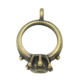 Металева підвіска "Колечко" кольору античної бронзи, 15х10 мм, 5 шт