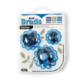 Брадси Basic Brads Glitter - Blue від We R Memory Keepers