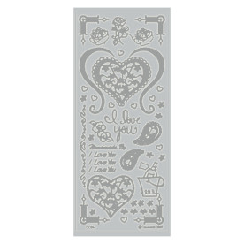 Контурні наклейки "Валентинки" сріблястого кольору від Dovecraft