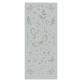 Контурные наклейки "Бабочки" серебристого цвета, Dovecraft