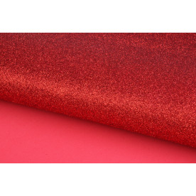 Фоамиран листовой с глиттером, 70х50 см, 1 мм, красный