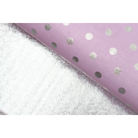 Папір пакувальний, рожевий в горошок, 50х70 см