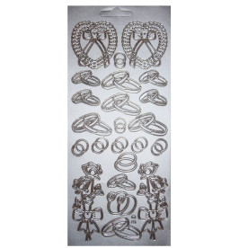 Контурные наклейки "Свадьба" серебристого цвета, Dovecraft