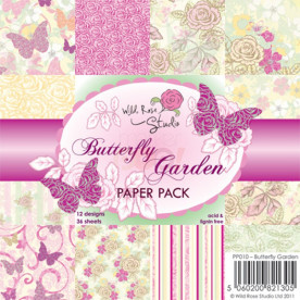 Набір паперу Butterfly Garden 15х15 см 12 аркушів від Wild Rose Studio