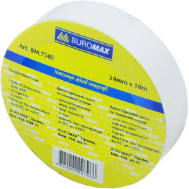 Двосторонній скотч від Buromax, ширина 24 мм, довжина 10 м