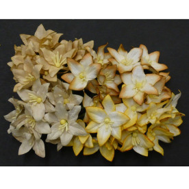 Набір 4 лілії з тутової паперу в коричневих тонах, 30 мм