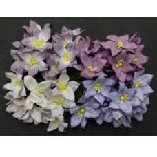 Набор 4 лилии из тутовой бумаги в фиолетовых тонах, 30 мм