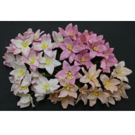 Набір 4 лілії з тутової паперу в рожевих тонах, 30 мм